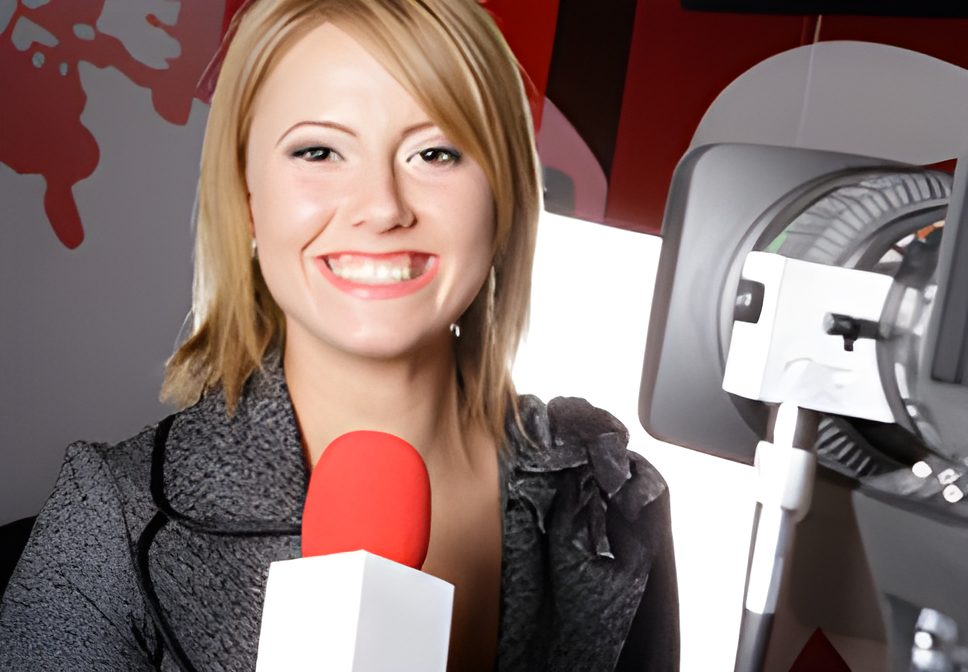 Reporter presenting to camera